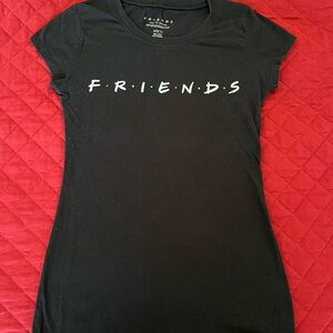 FRIENDS Black Short Sleeve Logo Tee with Multicolor Dots